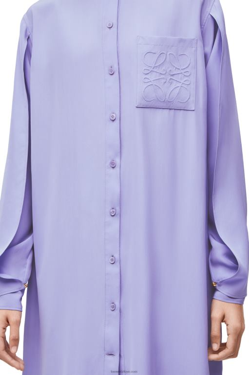 Loewe ipek kumaştan anagram tunik elbise 026001075 kadınlar leylak