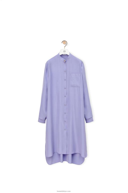 Loewe ipek kumaştan anagram tunik elbise 026001075 kadınlar leylak