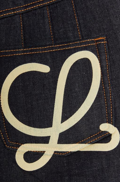 Loewe kottan kıvrımlı mini etek 026001184 kadınlar ham kot