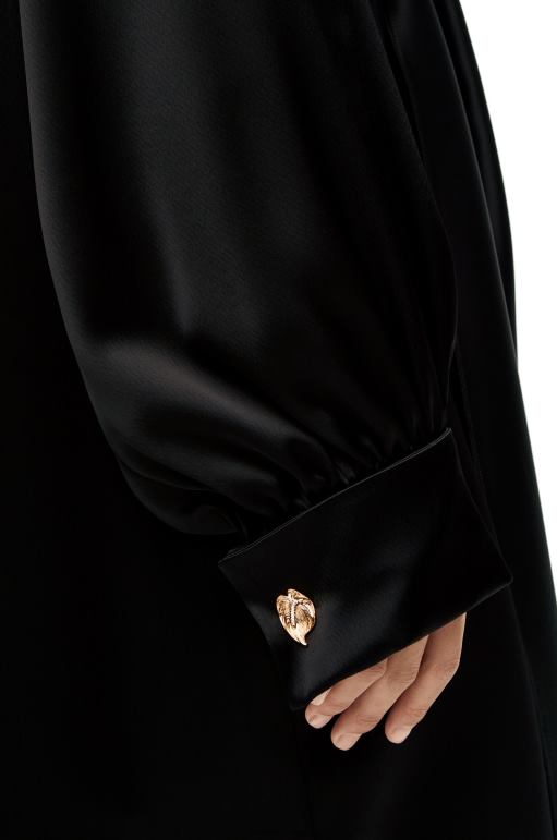 Loewe krep satenden düğümlü elbise 026001074 kadınlar siyah