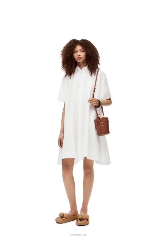 Loewe pamuklu anagram tunik elbise 026001056 kadınlar beyaz