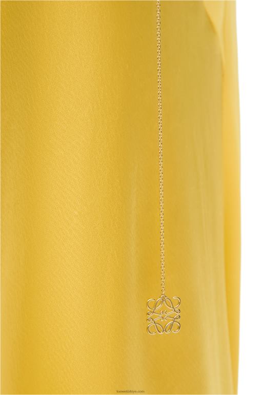Loewe saten ve krep asimetrik elbise 026001097 kadınlar sarı