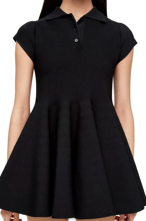 Loewe viskon karışımlı triko mini elbise 026001079 kadınlar siyah