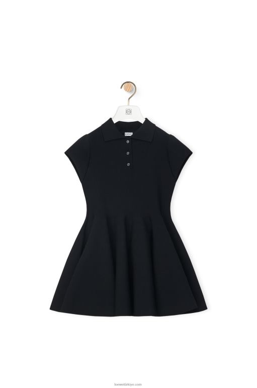 Loewe viskon karışımlı triko mini elbise 026001079 kadınlar siyah