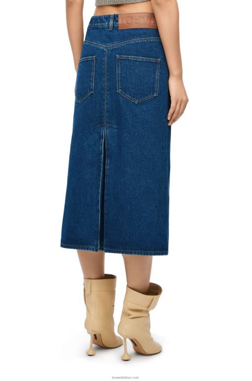 Loewe yeniden yapılandırılmış denim etek 026001160 kadınlar kot mavisi