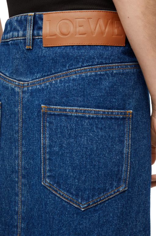 Loewe yeniden yapılandırılmış denim etek 026001160 kadınlar kot mavisi