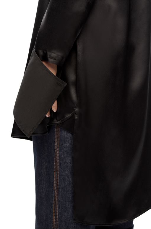 Loewe yeniden yapılandırılmış ipek gömlek elbise 026001099 kadınlar siyah