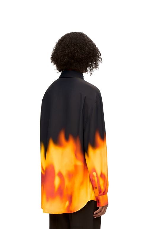 Loewe calcifer viskon gömlek 02600941 kadınlar turuncu çok tonlu