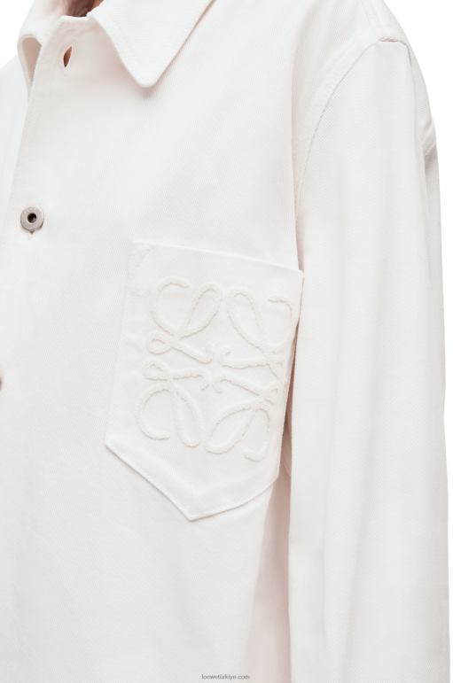 Loewe denim anagram ince ince gömlek 02600876 kadınlar beyaz