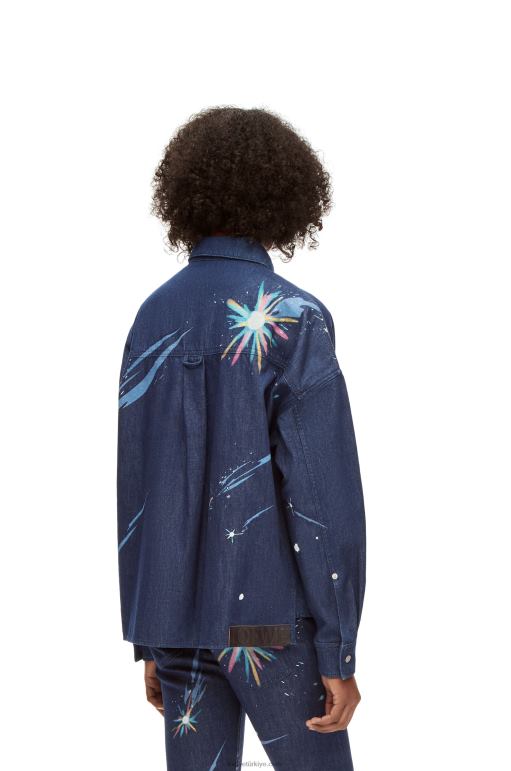 Loewe denimden büyülü gökyüzü ince ceket 02600945 kadınlar lacivert