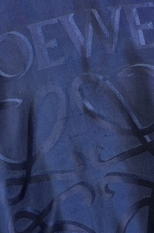 Loewe ipek kapüşonlu gömlek 02600921 kadınlar gece yarısı mavisi