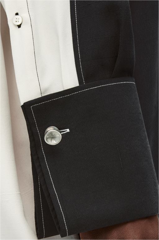 Loewe ipek tunik gömlek 02600935 kadınlar siyah beyaz