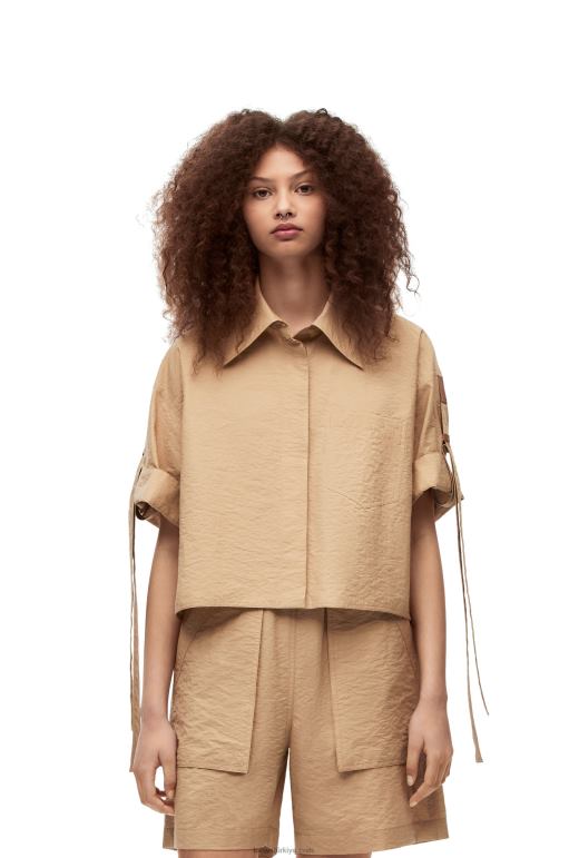 Loewe pamuklu iş kıyafeti gömleği 02600864 kadınlar taos taupe
