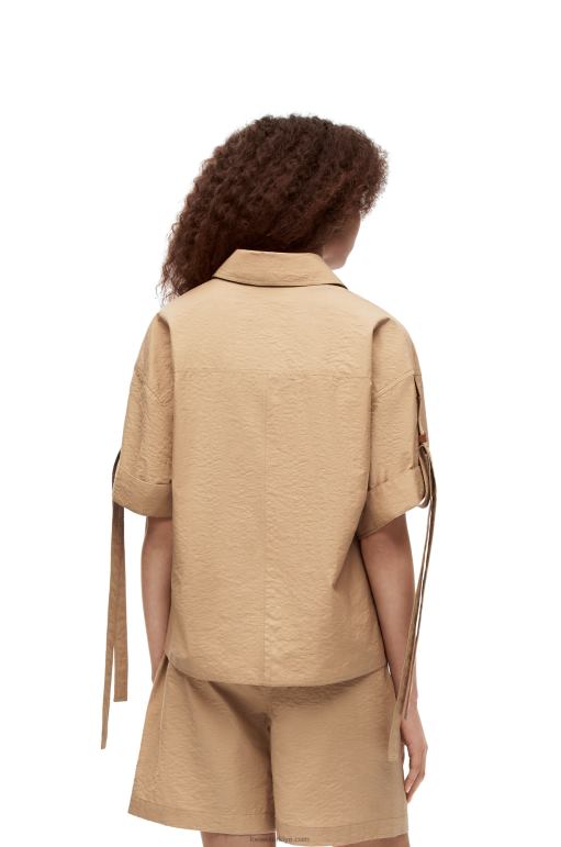 Loewe pamuklu iş kıyafeti gömleği 02600864 kadınlar taos taupe