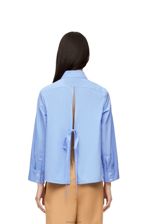 Loewe pamuklu poplin anagram trapez gömlek 02600898 kadınlar bebek mavisi
