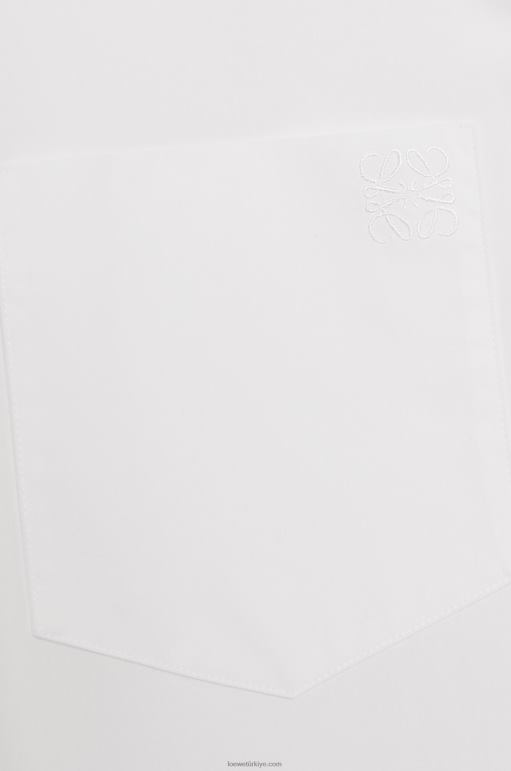Loewe pamuklu poplin trapez gömlek 02600900 kadınlar beyaz