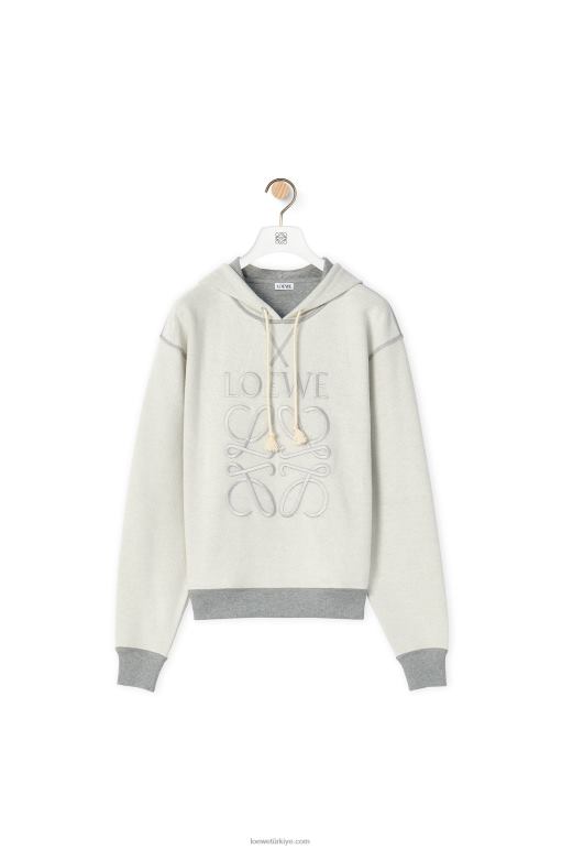 Loewe anagram pamuklu normal kesim kapşonlu 02600824 kadınlar Gri karışım