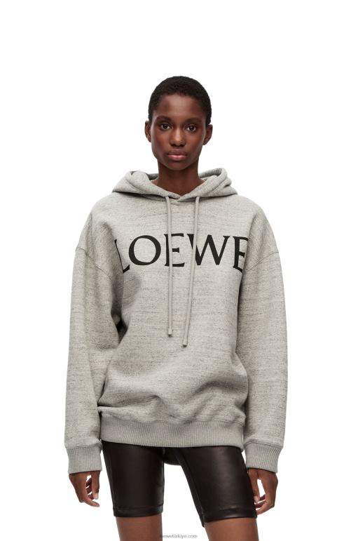 Loewe pamuklu büyük beden kapşonlu 02600810 kadınlar Gri karışım