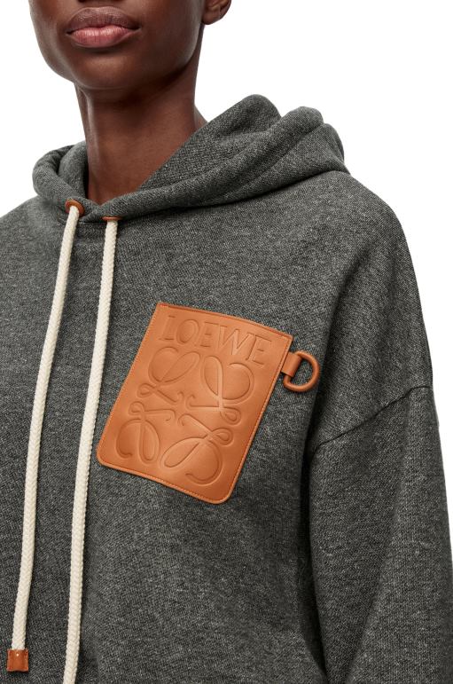 Loewe pamuklu rahat kesim kapşonlu 02600811 kadınlar odun kömürü