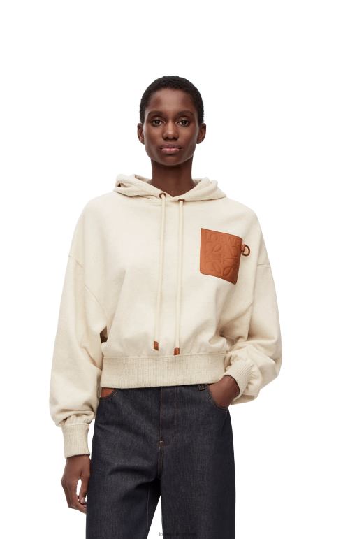 Loewe pamuklu rahat kesim kapşonlu 02600812 kadınlar yulaf