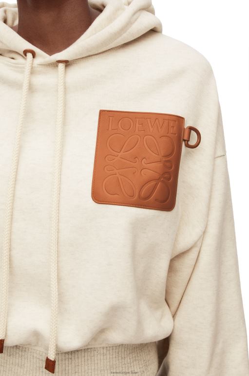 Loewe pamuklu rahat kesim kapşonlu 02600812 kadınlar yulaf