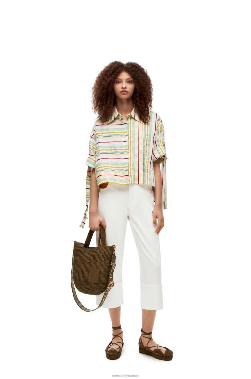 Loewe balıkçı kot pantolonunu giydi 026001173 kadınlar beyaz