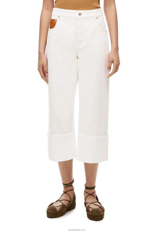 Loewe balıkçı kot pantolonunu giydi 026001173 kadınlar beyaz