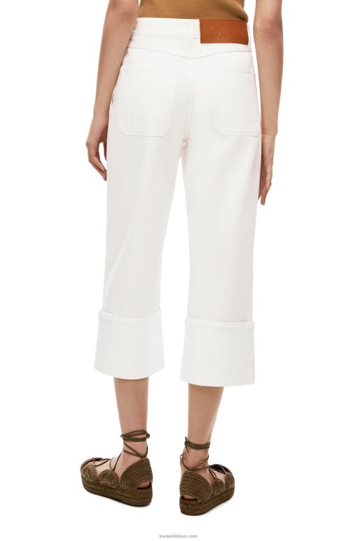 Loewe balıkçı kot pantolonunu giydi 026001173 kadınlar beyaz
