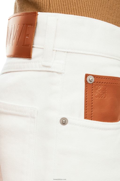 Loewe balıkçı kot pantolonunu giydi 026001173 kadınlar beyaz