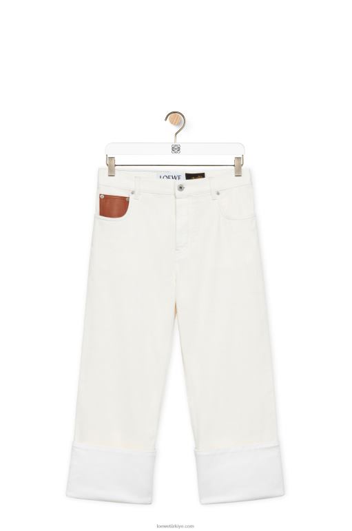 Loewe balıkçı kot pantolonunu giydi 026001173 kadınlar beyaz