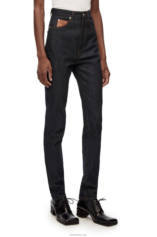 Loewe dar kot pantolon 026001190 kadınlar ham kot