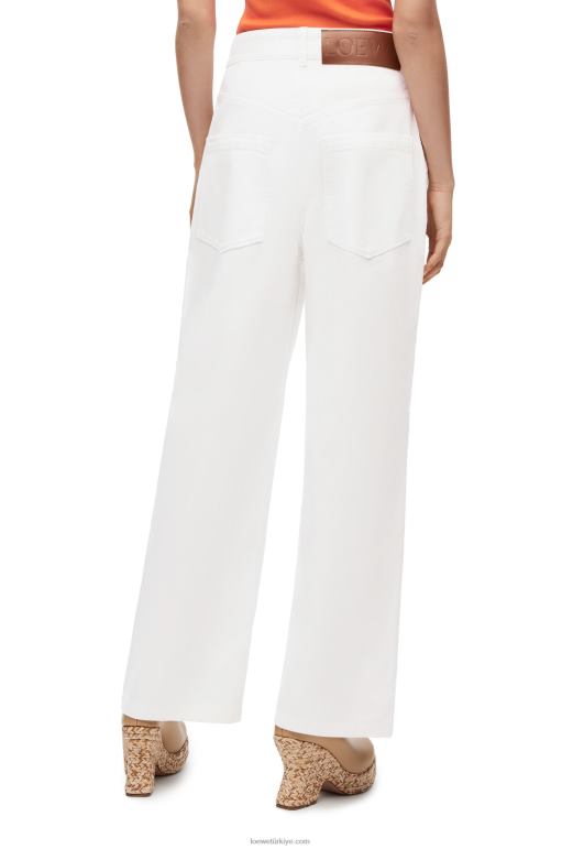 Loewe denim anagram şalvar kot pantolon 026001172 kadınlar beyaz
