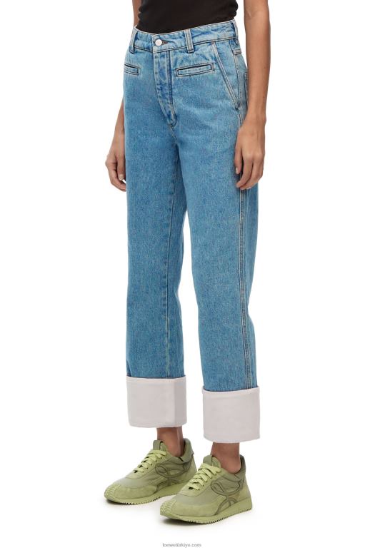 Loewe denim balıkçı kotu 026001195 kadınlar Mavi kot
