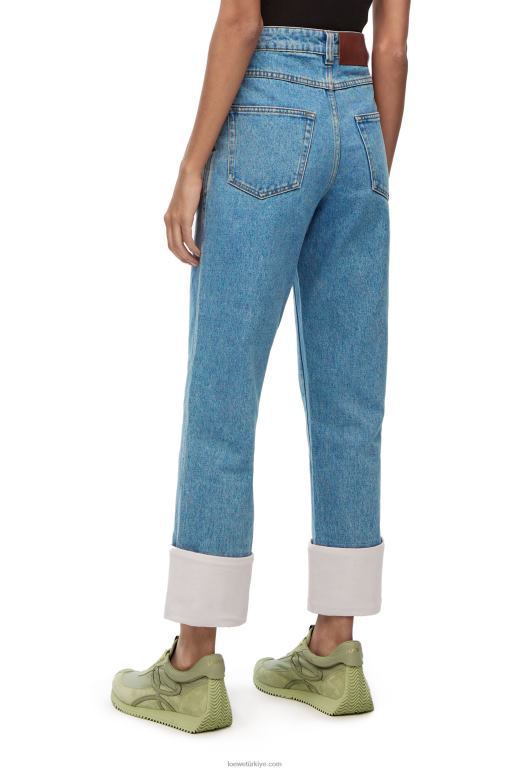 Loewe denim balıkçı kotu 026001195 kadınlar Mavi kot