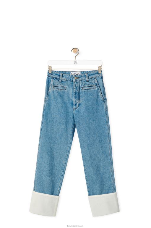 Loewe denim balıkçı kotu 026001195 kadınlar Mavi kot
