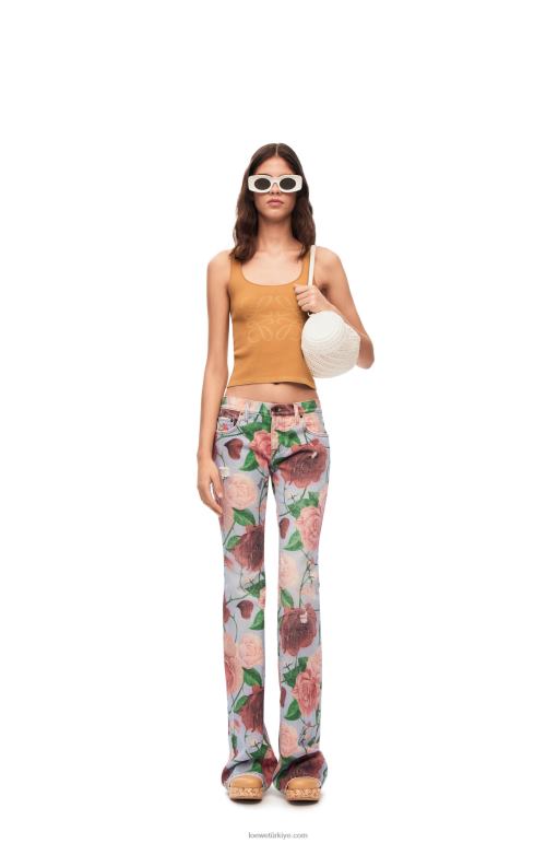 Loewe güllü kot pantolon 026001166 kadınlar Pembe kırmızı