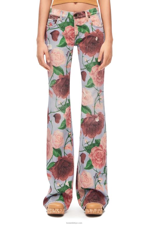 Loewe güllü kot pantolon 026001166 kadınlar Pembe kırmızı