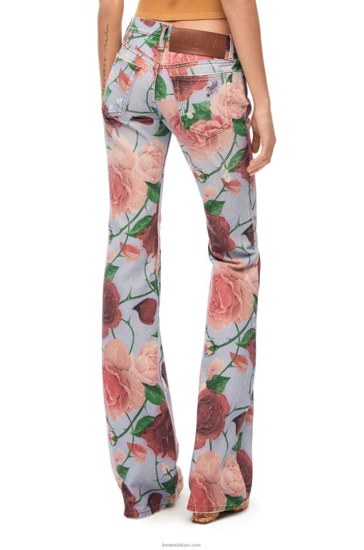 Loewe güllü kot pantolon 026001166 kadınlar Pembe kırmızı