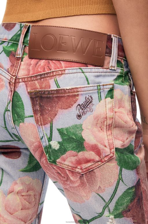 Loewe güllü kot pantolon 026001166 kadınlar Pembe kırmızı
