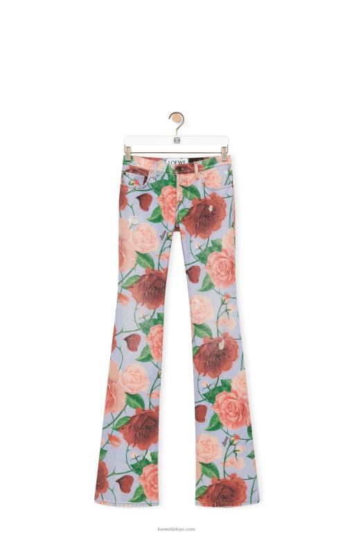 Loewe güllü kot pantolon 026001166 kadınlar Pembe kırmızı