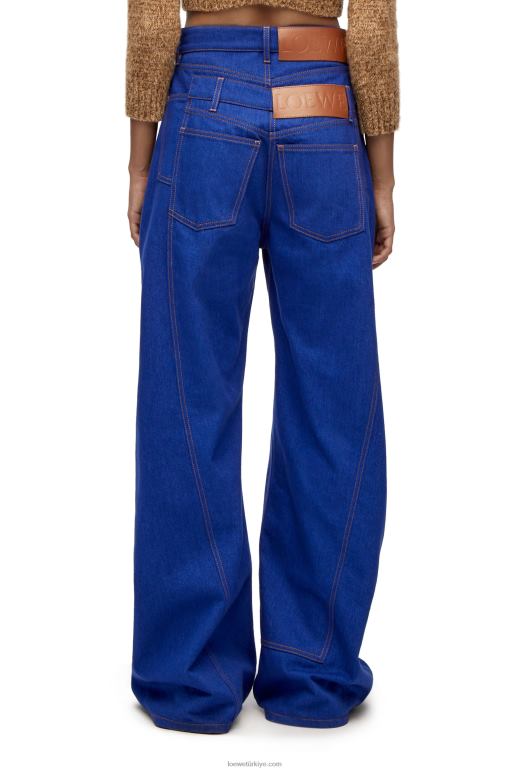 Loewe kot pantolon trompe l\'oeil 026001181 kadınlar açık mavi