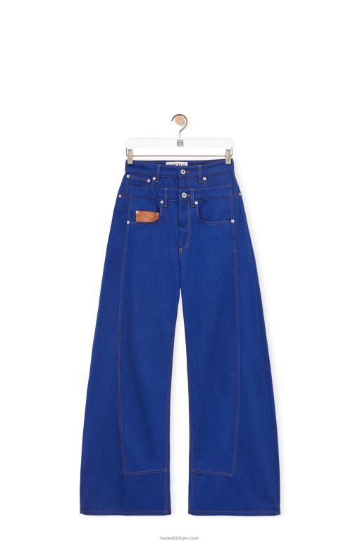 Loewe kot pantolon trompe l\'oeil 026001181 kadınlar açık mavi