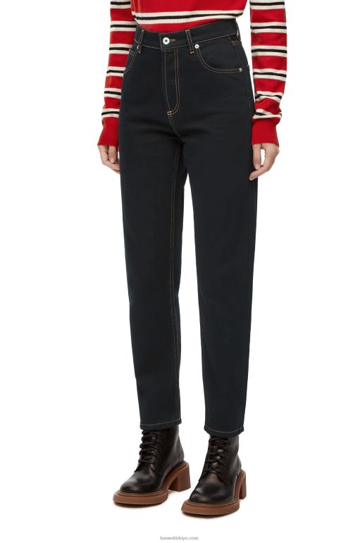 Loewe kotta anagram cepli konik kot pantolon 026001198 kadınlar siyah
