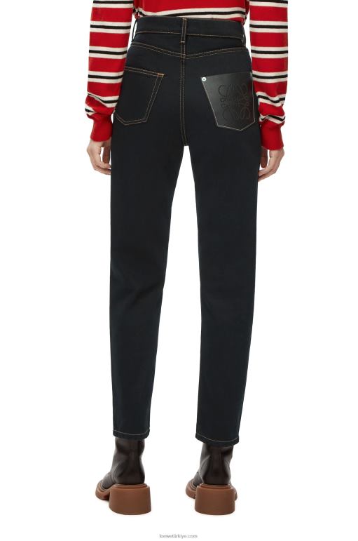 Loewe kotta anagram cepli konik kot pantolon 026001198 kadınlar siyah