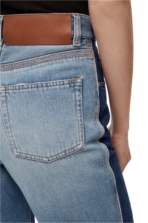 Loewe kotta kırpılmış kot pantolon 026001199 kadınlar kot mavisi/açık kot mavisi