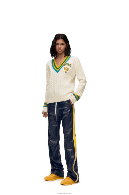 Loewe Nappa eşofman pantolonu 026001118 kadınlar lacivert/sarı