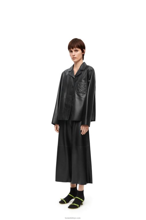 Loewe Nappa kuzu derisinden kısa pantolon 026001141 kadınlar siyah