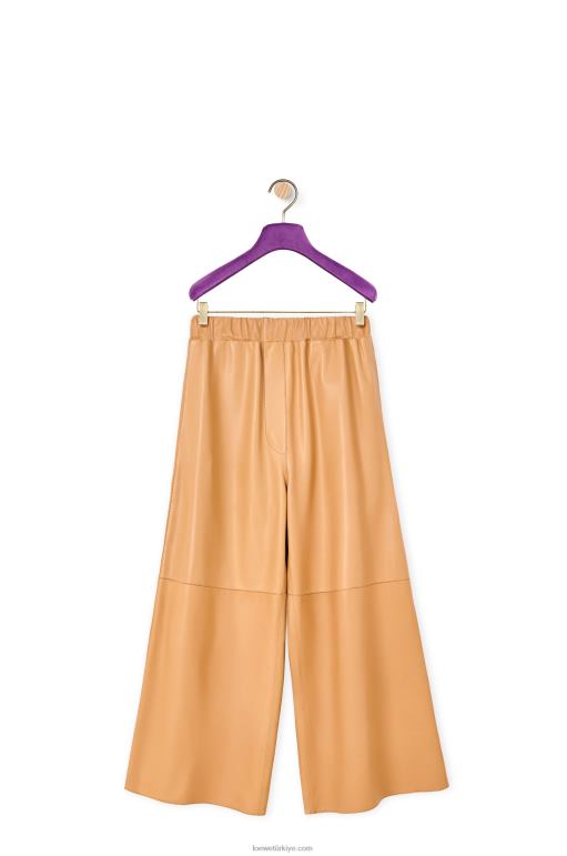 Loewe kırpılmış elastik pantolon 026001146 kadınlar tereyağı