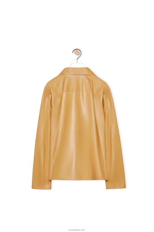 Loewe Nappa kuzu derisinden pijama bluzu 02600895 kadınlar kum/tereyağı