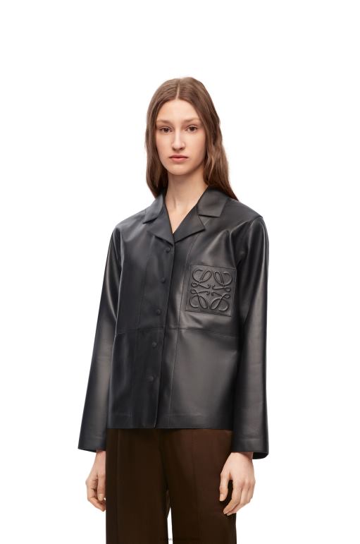 Loewe Nappa kuzu derisinden pijama bluzu 02600934 kadınlar siyah